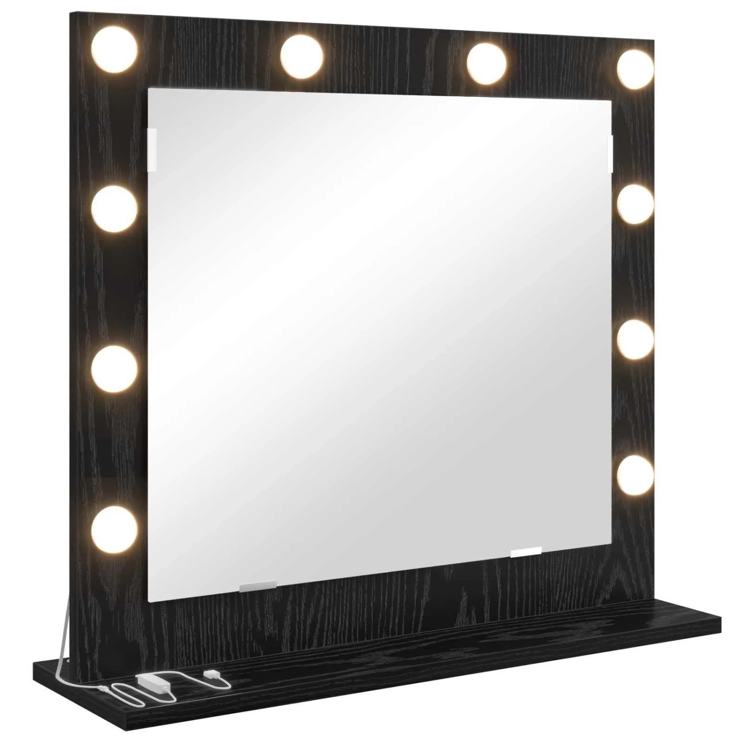 vidaXL Waschtischspiegel Schwarz Eichen-Optik 60 x 55 x 18 cm 868286