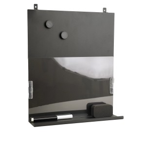 Schwarze Denpanels Magnettafel mit Ablage für Akustikpaneel, inkl. Magnete und Stift.