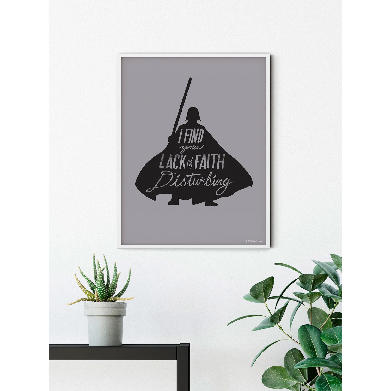 Komar Wandbild Star Wars Vader, 40x50 cm, gerollt. Deko-Poster mit Darth Vader Silhouette und Spruch.