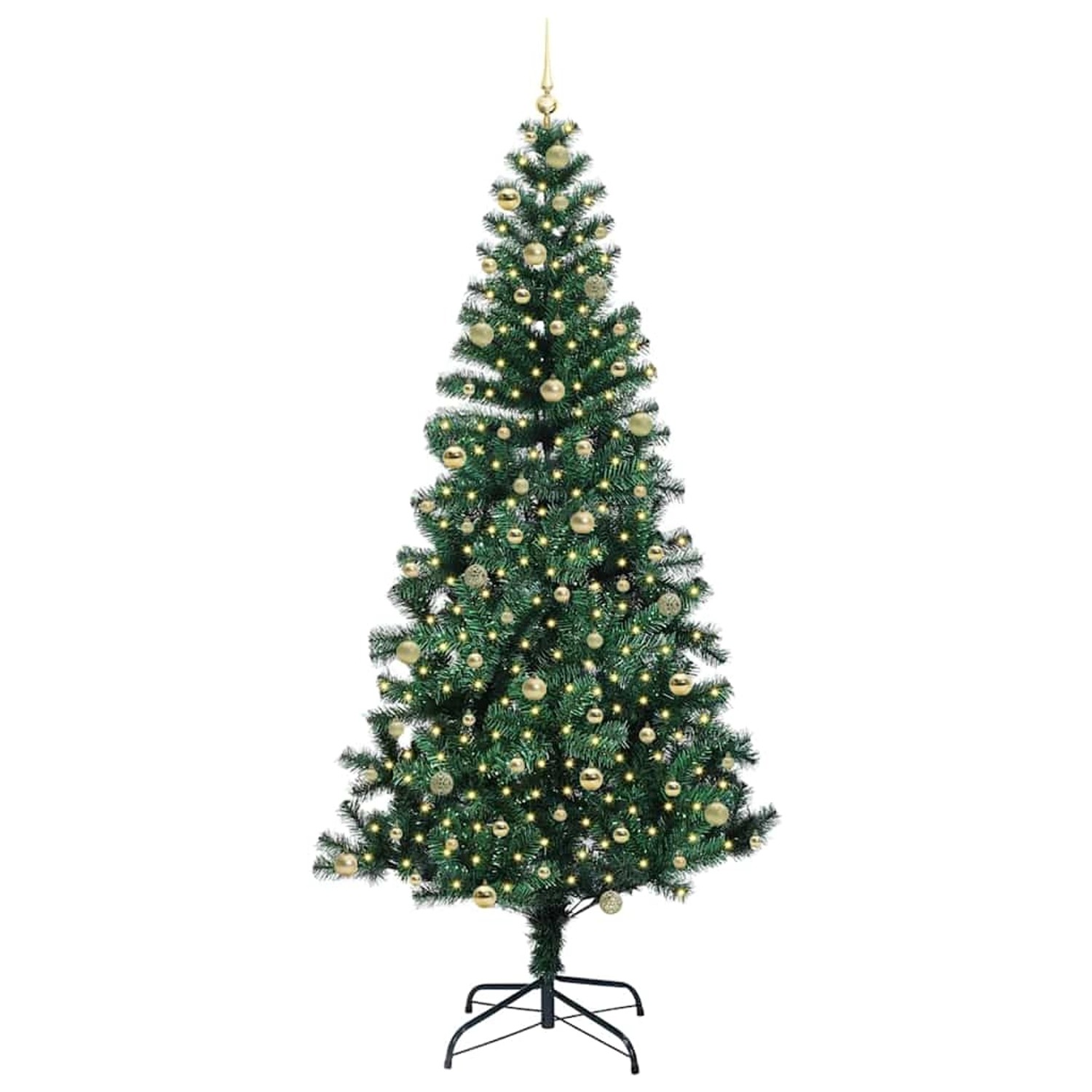 vidaXL Künstlicher Vorbeleuchteter Weihnachtsbaum Grün 240 cm 3396792