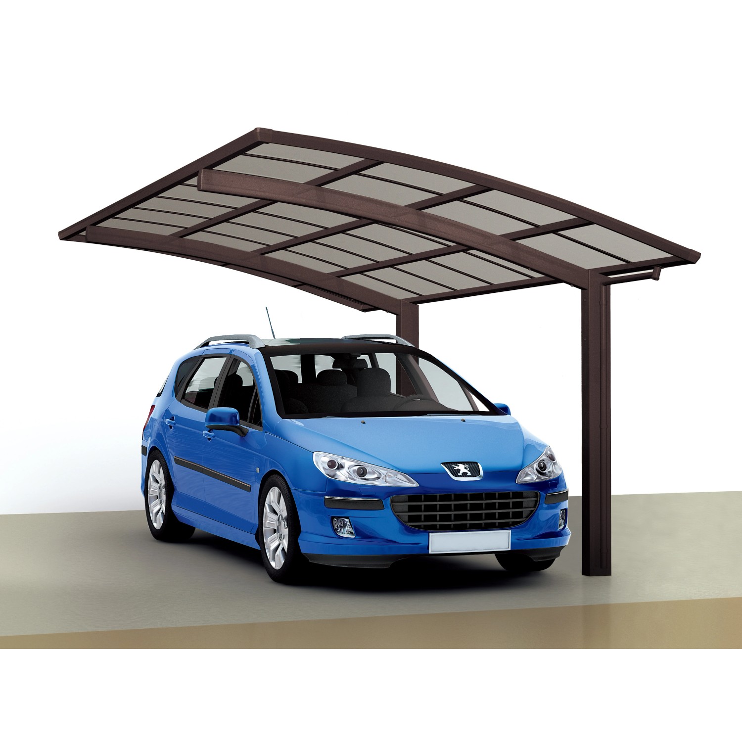 Ximax Runddach-Einzelcarport Portoforte-60 Mattbraun 270,4 cm x 495,4 cm