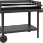 Tepro Atlanta Holzkohlegrillwagen, schwarz, mit Ablagen und Rädern.