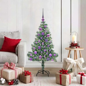 vidaXL Künstlicher Weihnachtsbaum Beschneit mit LED Licht 120 cm 3396803