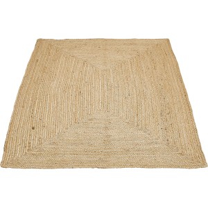 Cremefarbener Luxor Living Teppich Ivo, 65x130 cm, geflochten aus Jute und Baumwolle.