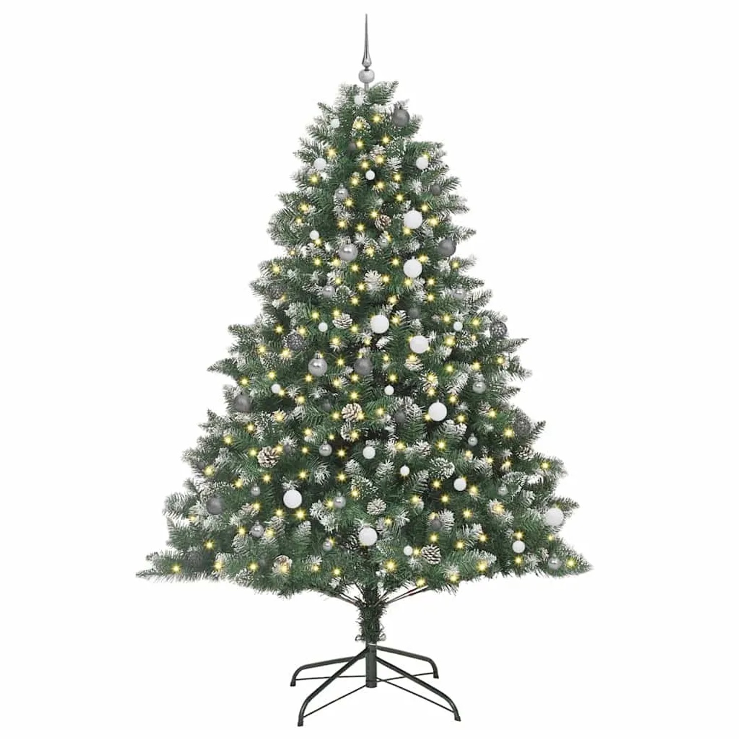 vidaXL Künstlicher Weihnachtsbaum mit 300 LEDs Grün 160 x 160 x 240 cm 3395256