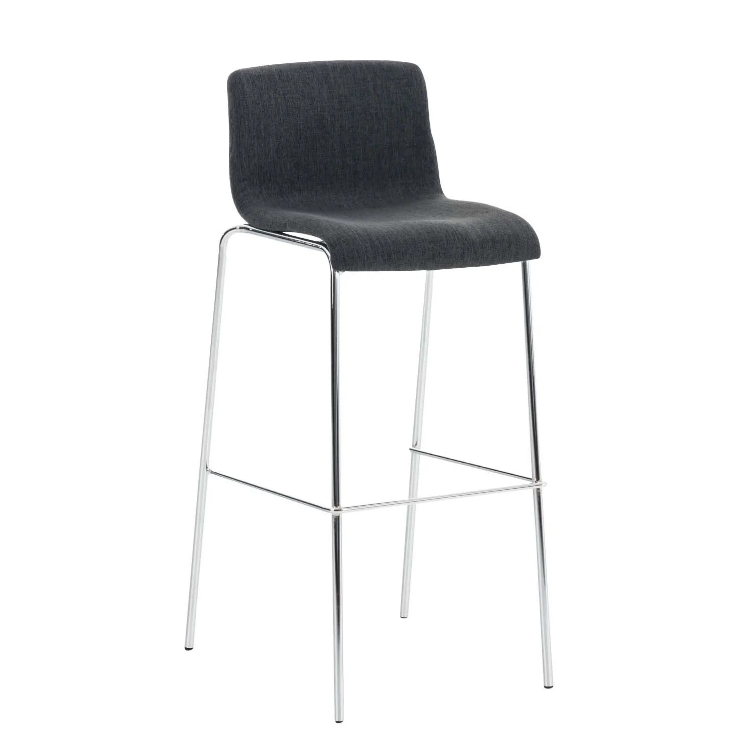 DELUKE Barhocker TENAR Stoff Dunkelgrau 43x48x100cm Silber Barstuhl Mit Lehne Tresenhocker Tresenstuhl