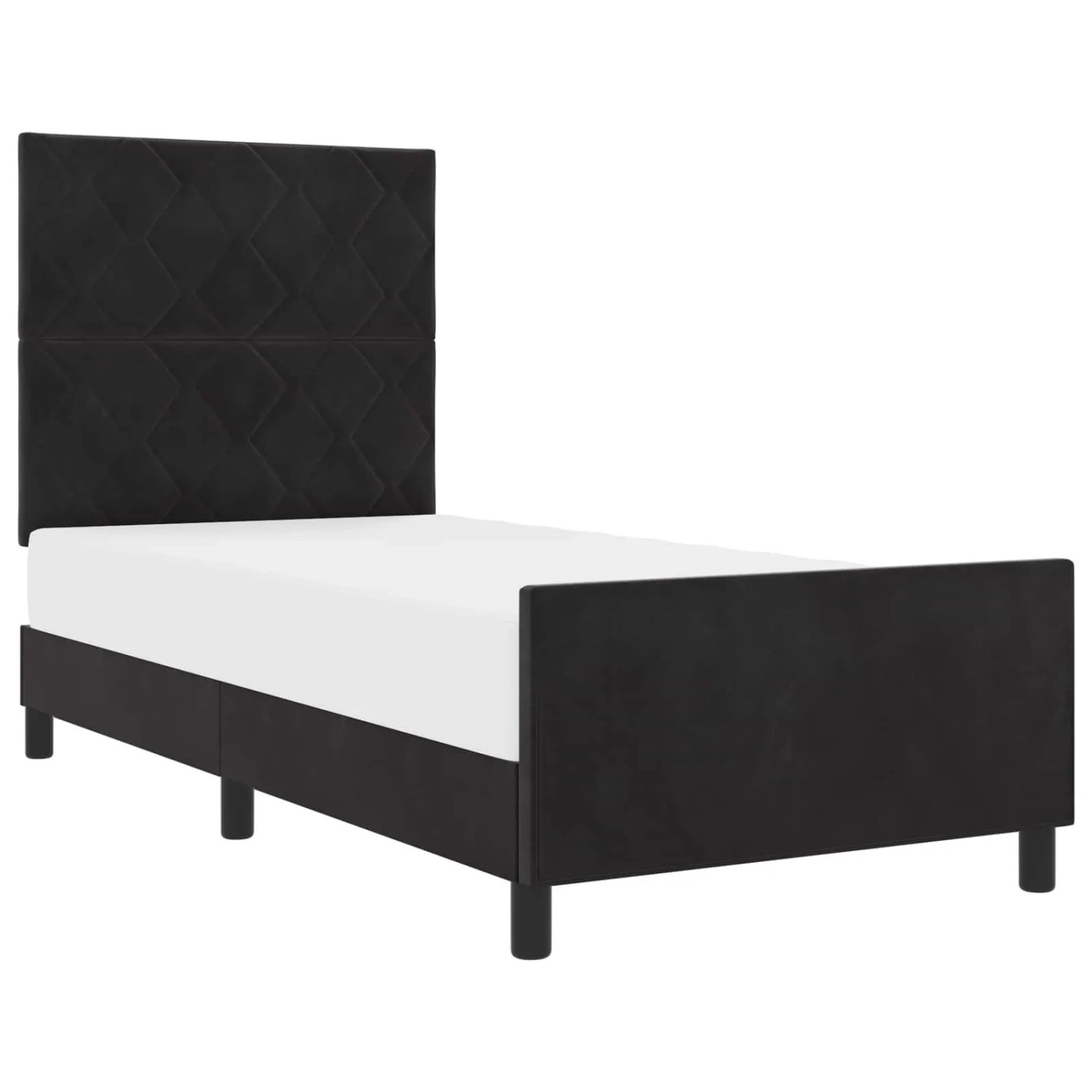 vidaXL Boxspringbett mit Kopfteil Schwarz 90 x 190 cm Samt 3344977