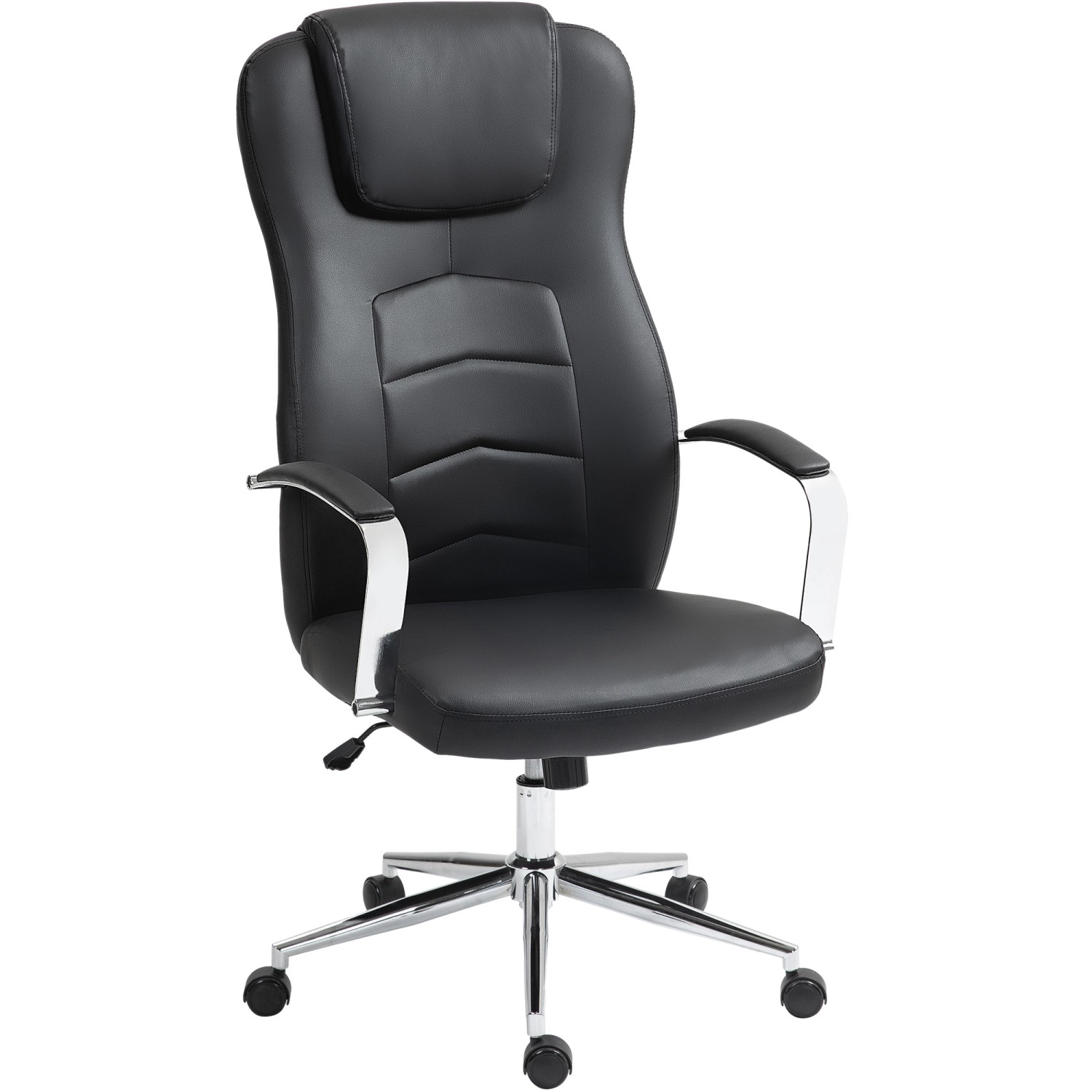 HOMCOM Bürostuhl Kunstleder Schaumstoff Schwarz 64L x 78B x 118-126H cm günstig online kaufen