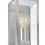 Moderne Dapo Außenwandleuchte Tann aus Metall mit klarem Glasschirm und E27 Fassung.