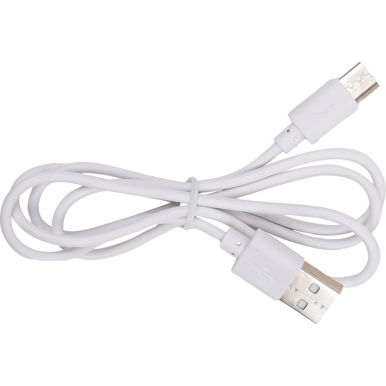 Weißes USB-C Kabel (100cm) zum Aufladen des Akku-Tischventilators.