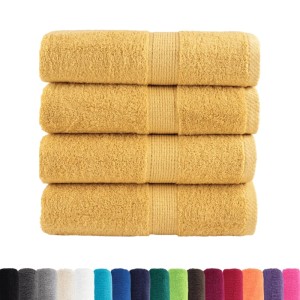 vidaXL Premium Waschhandtücher SOLUND 4 Stück Gold 30x30cm 600g/m² 137276