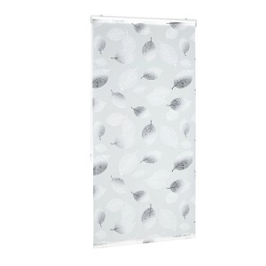 Relaxdays Duschrollo Kunststoff Aluminium Transparent Schwarz Weiß Wasserabweisend 80 cm x 240 cm 0,6 kg