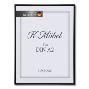K-Möbel Aluminium Bilderrahmen DIN A2 mit Passepartout