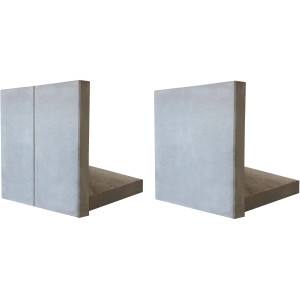 Graue Mauerscheibe aus Beton, 105x100x65 cm, für Einfassungen und Mauersysteme.