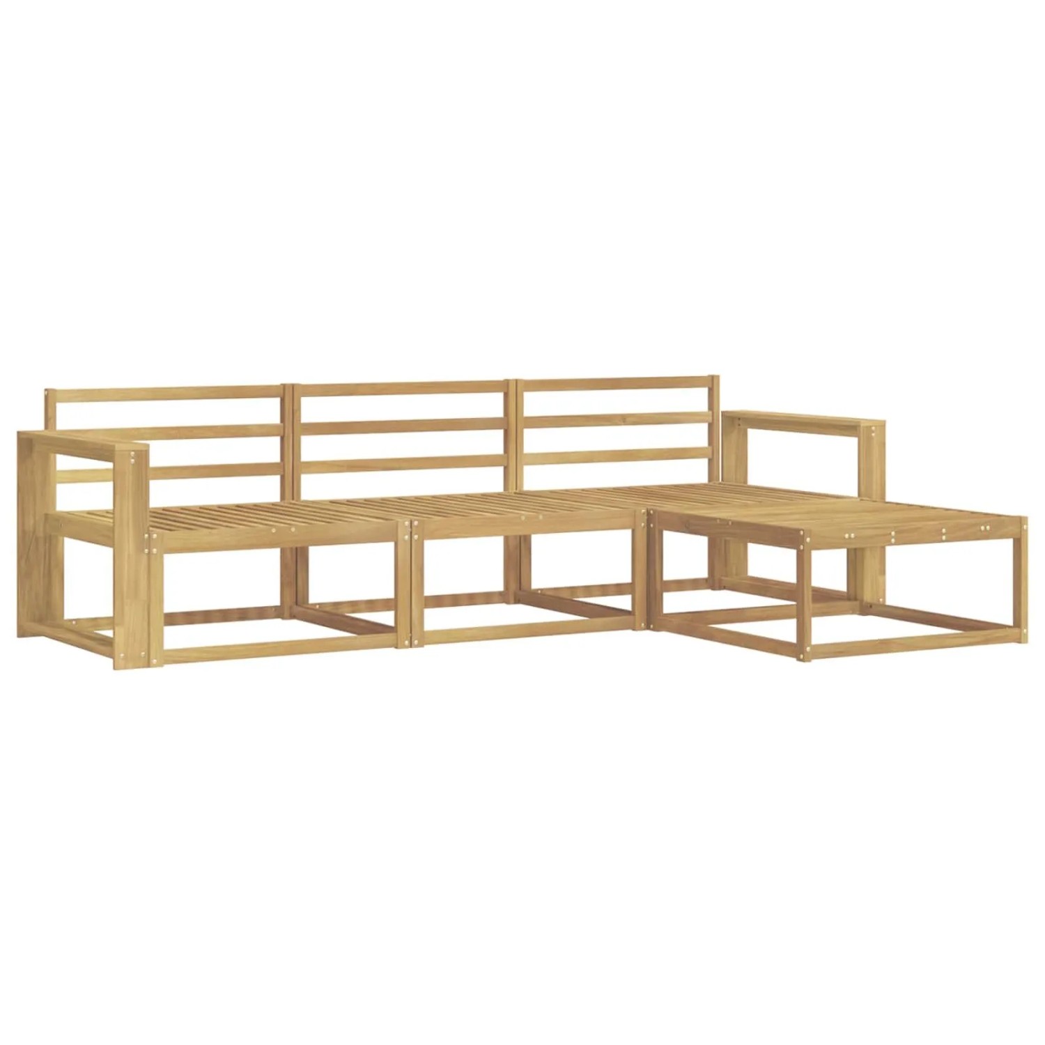vidaXL Outdoor-Sofagarnitur 4 Stk Weiß 257,5 x 162,5 x 73 cm 3386273