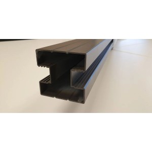 GartenLand Steckzaunpfosten aus Aluminium, anthrazit, mit zwei Nuten für Zaunelemente.