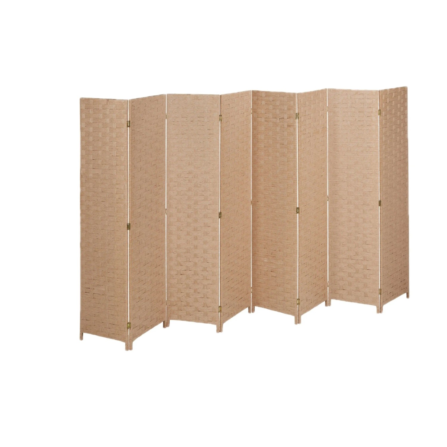 Relaxdays Paravent Holz/Papier Natur Achteilig 170 cm x 320 cm x 2 cm 9,2 kg
