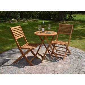 DELUKE Balkonmöbel-Set AMELIA Akazie Braun Teak-Optik Balkon-Set Gartenmöbel-Set Sitzgruppe Balkonstuhl Balkontisch