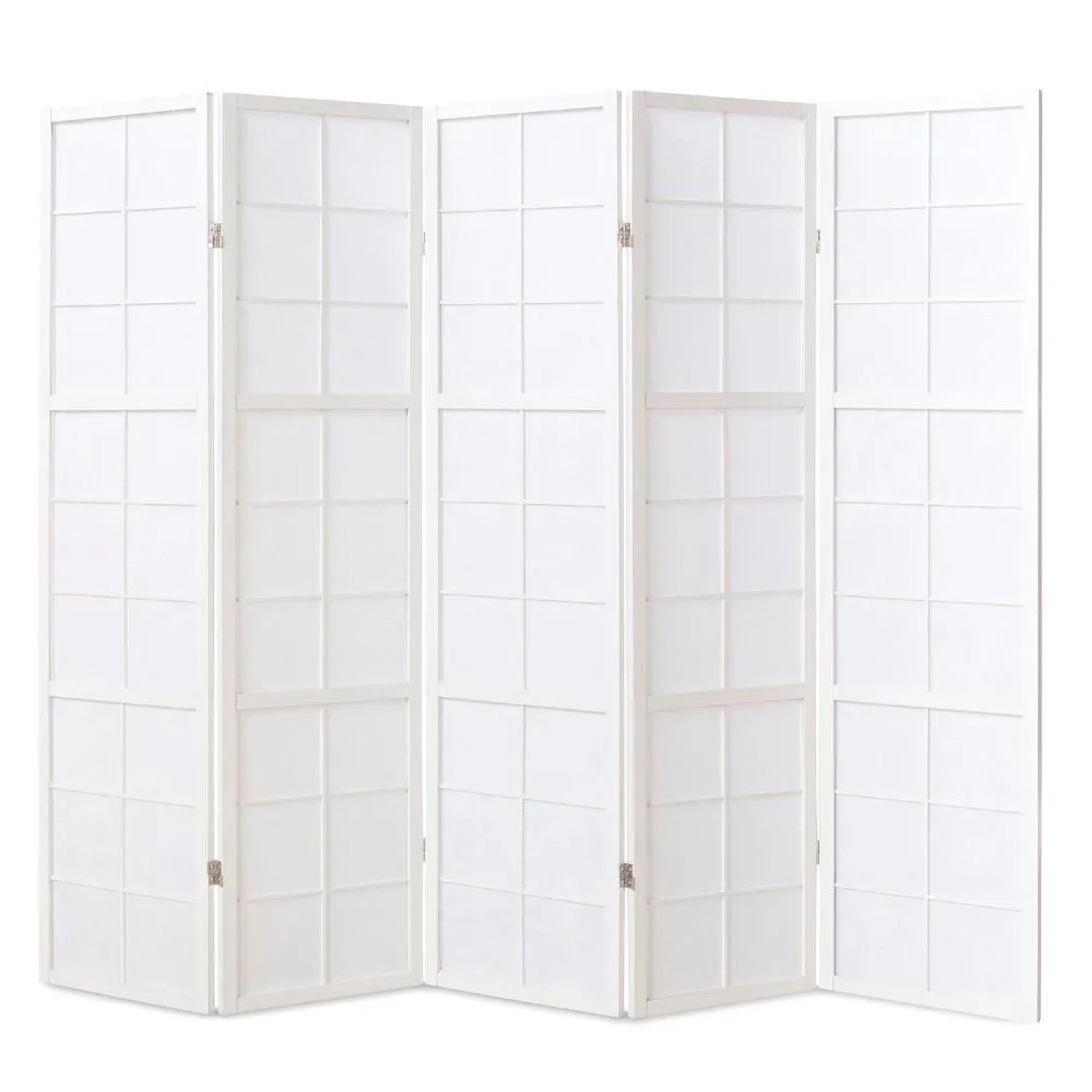 Homestyle4u 5-tlg. Paravent Shoji in Weiß 220x175 cm 439
