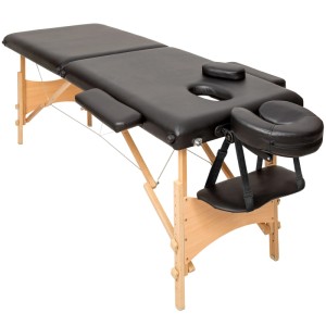Tectake 2 Zonen Massageliege Freddi Breite 61 cm  Polsterung 5 cm Inklusive Tragetasche  185 x 61 x 62 cm Schwarz