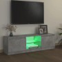 VidaXL TV-Schrank mit LED-Beleuchtung, Betongrau, 120 cm breit. Wohnwand-Element mit Stauraum und RGB-Lichtern.