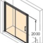 Hüppe EasyEntry Gleittür, 100x200cm, Silber Hochglanz, teilgerahmte Duschtür mit festem Segment.
