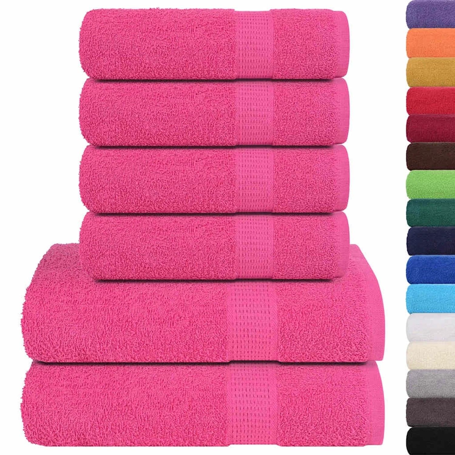 vidaXL 6-Tlg Handtuch-Set Rosa 360 g/m² 100% Baumwolle 137094 günstig online kaufen