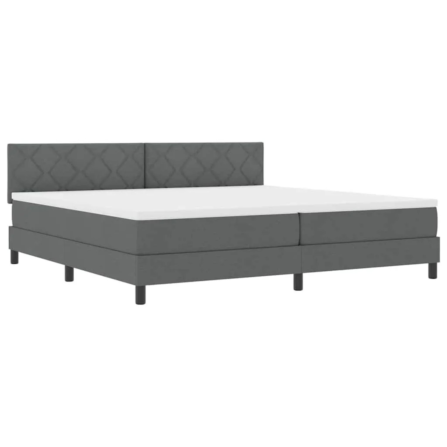 vidaXL Boxspringbett mit Matratze Dunkelgrau 200 x 200 cm Stoff 3342311