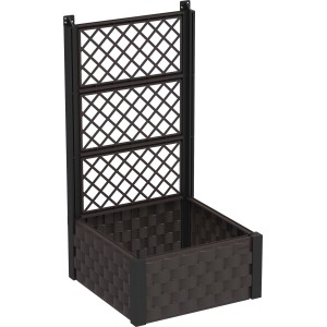 Brauner Duramax Rankkasten mit Gitter, 55x131x55 cm, ideal für Pflanzen und Gemüse.