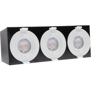 Dimmbarer LED-Einbaustrahler, 3er-Set, 5W, 2700K, Ø 6,8cm, weiß.