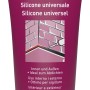 Weiße OBI Universal-Silikon Kartusche, 80ml, für Innen- und Außenbereich.