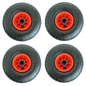 4er Set TRUTZHOLM Sackkarrenräder, Luftreifen 260x85mm, orange Felge.