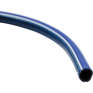 Blauer LUX-TOOLS Gartenschlauch, 13 mm (1/2 Zoll), 50 m, robust und formstabil.