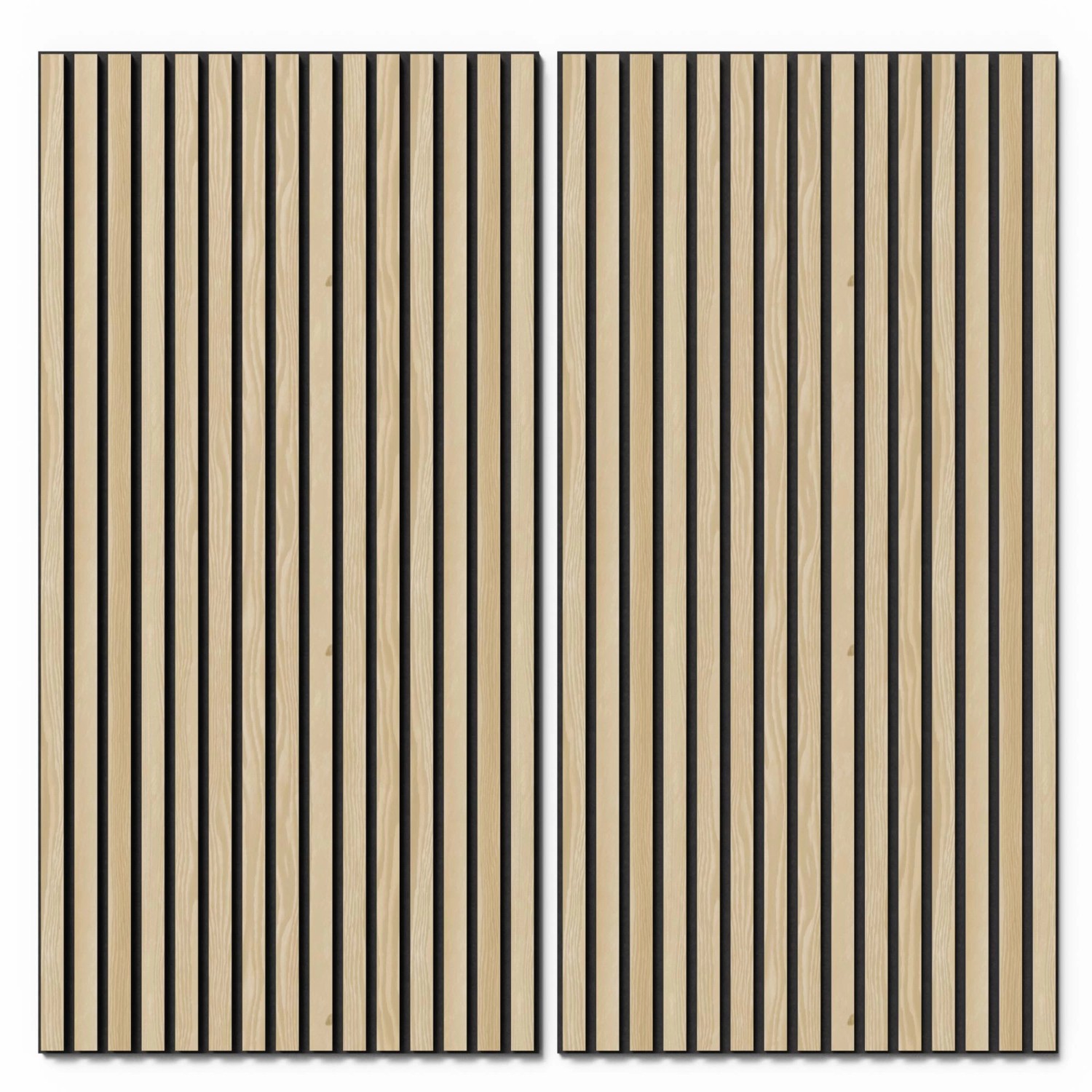 Akustikpaneel Wandverkleidung Esche MDF Schwarz Akustikfilz Schwarz 119,8 cm