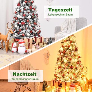 Costway Künstlicher Weihnachtsbaum mit Warmweißen Led-Leuchten 180cm