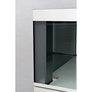 Detailansicht: Eheim Incpiria 230 Alpin Aquarium-Kombination mit Versorgungsschacht.