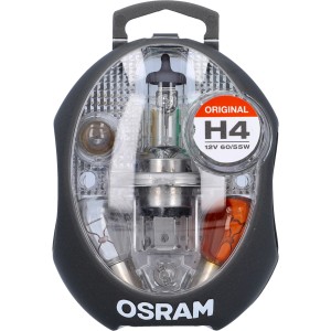 Osram Ersatzlampen-Box H4, 8-teiliges Set für Autoelektrik mit Hauptscheinwerfer und Sicherungen.
