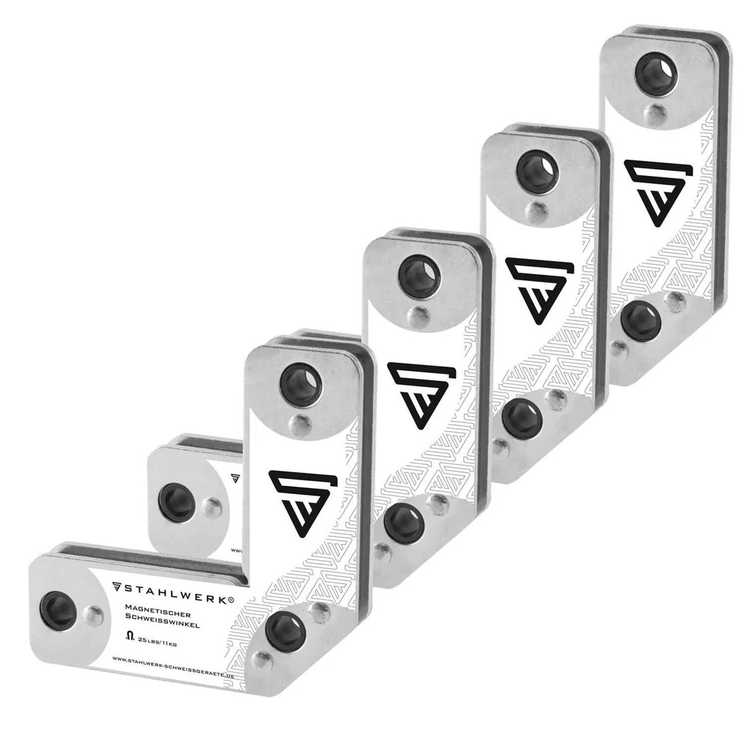 STAHLWERK Schweißwinkel 4er Set Magnet 113kg 25lbs Schweißmagnet Magnetwinkel