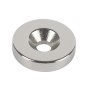 Fix-o-moll Neodym Magnet mit Senkbohrung, 4 mm x 18 mm, silberfarben.