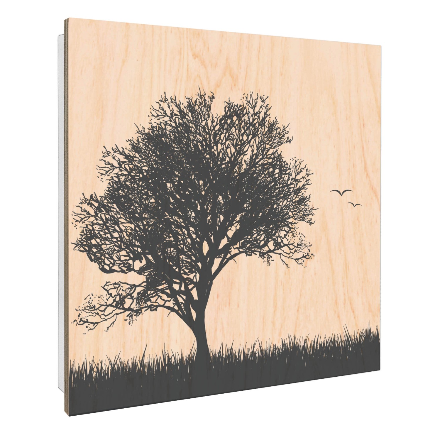 Banjado Schlüsselkasten mit Holzfront 30x30cm Weiß Scharnier Links 50 Haken günstig online kaufen