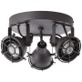 Schwarzer 3er LED-Spot Jesper von Brilliant, Deckenspot im Industrie-Design.