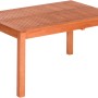Quadratischer, ausziehbarer Gartentisch aus Holz, 150x150 cm. Ideal für Garten und Terrasse.