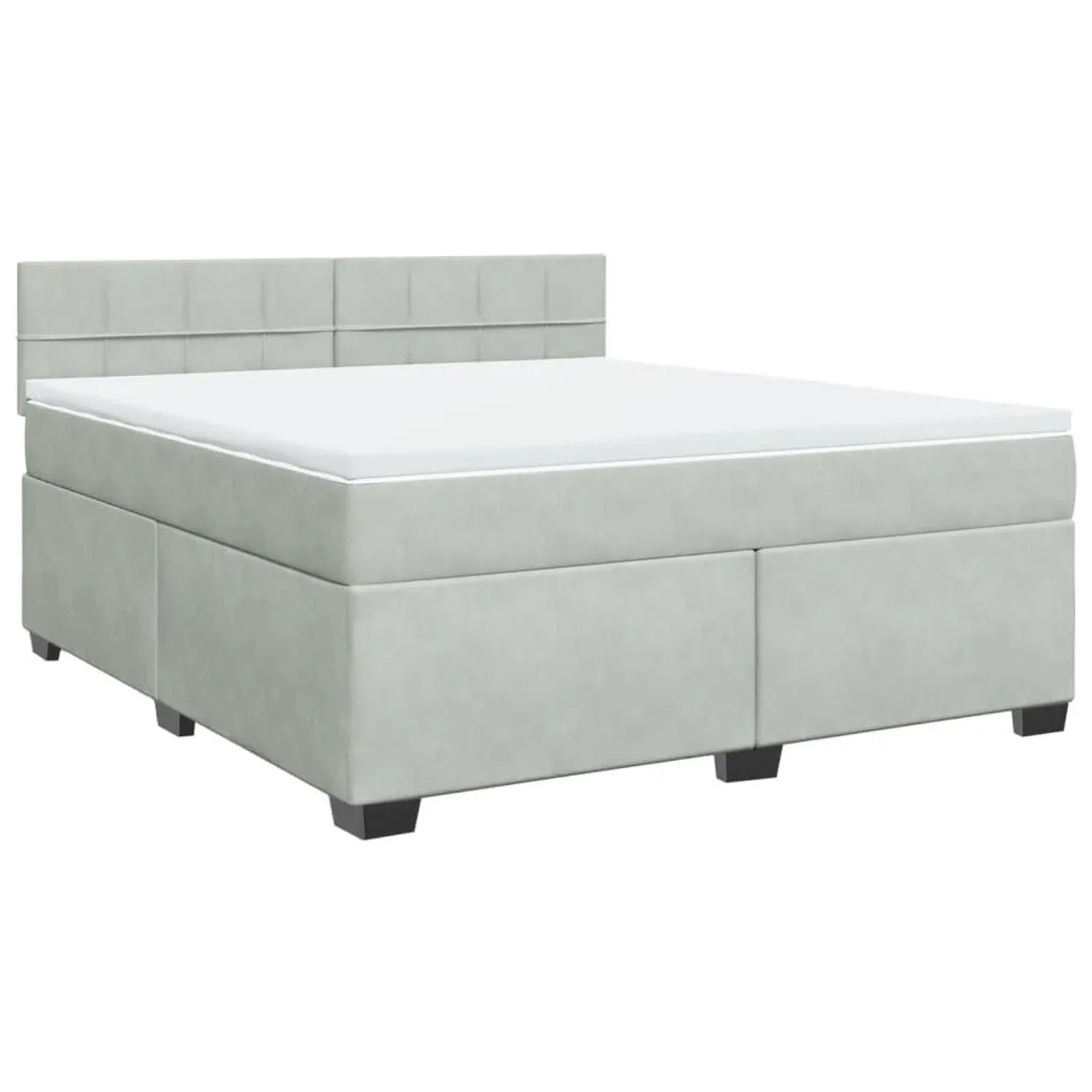 vidaXL Boxspringbett mit Matratze Hellgrau 180x200 cm Samt 3288678 günstig online kaufen