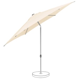Suncomfort Marktschirm in Sand mit Handöffner und Neigungsfunktion.
