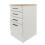 Flex-Well Schubkastenschrank Lund, 50 cm, Lichtgrau/Rauchgrau, mit 3 Schubladen und Auszug.