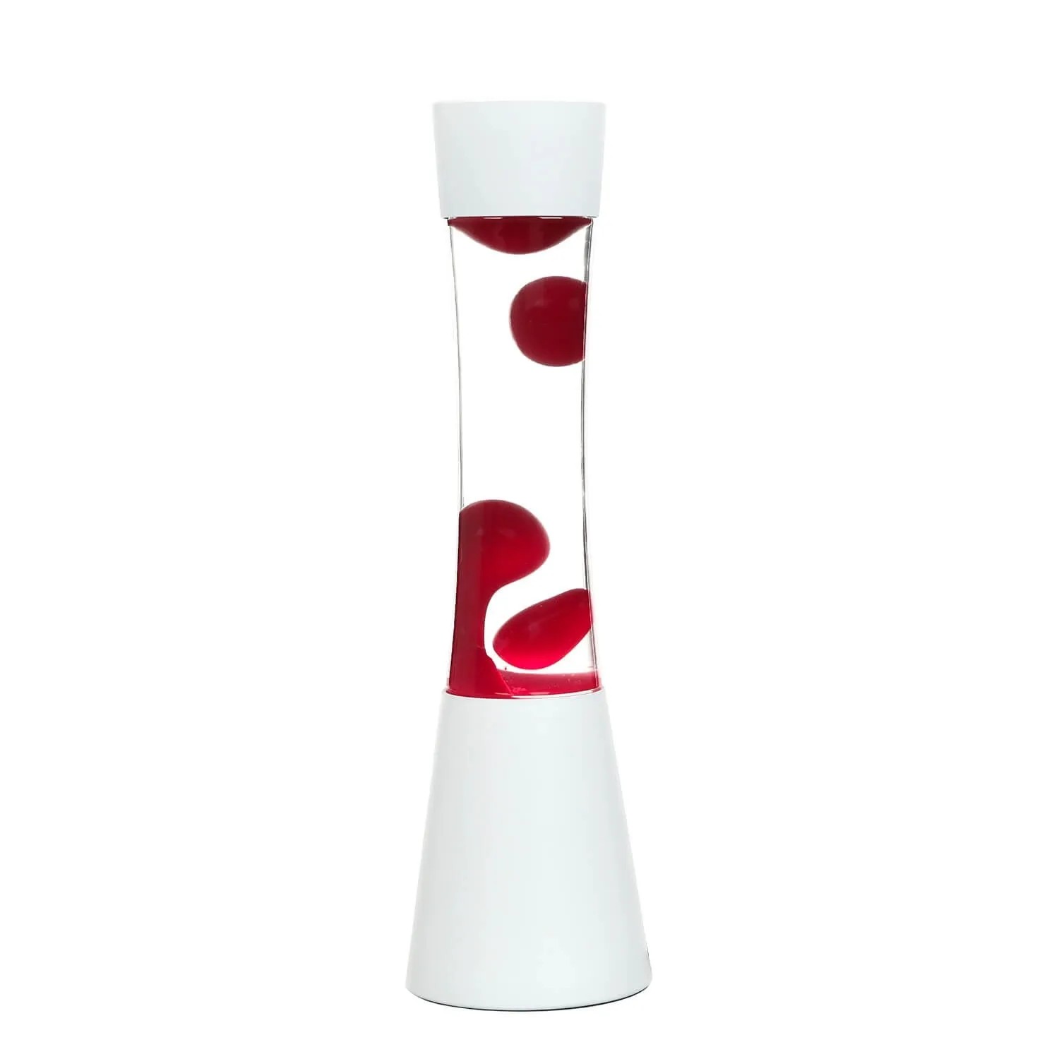 EASYLIGHT Lavalampe Weiß Rot 39,5 cm Hoch Retro Mit Leuchtmittel Tischlampe Ringo