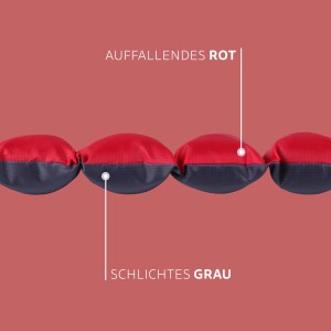 Bestlivings Hundematte, 85x70cm, rot/grau, wasserabweisend und atmungsaktiv. Ideal als Hundebett für Outdoor.
