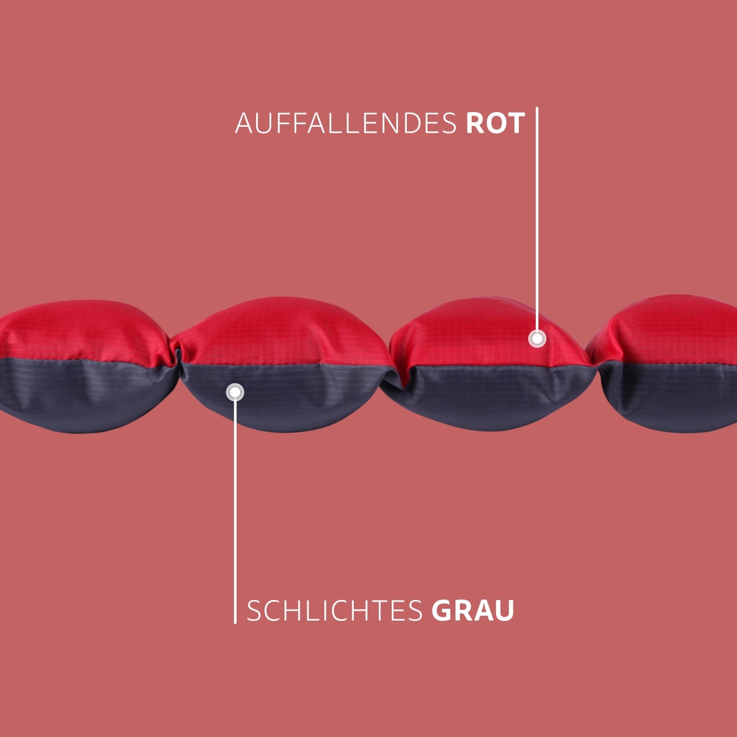 Bestlivings Hundematte, 85x70cm, rot/grau, wasserabweisend und atmungsaktiv. Ideal als Hundebett für Outdoor.