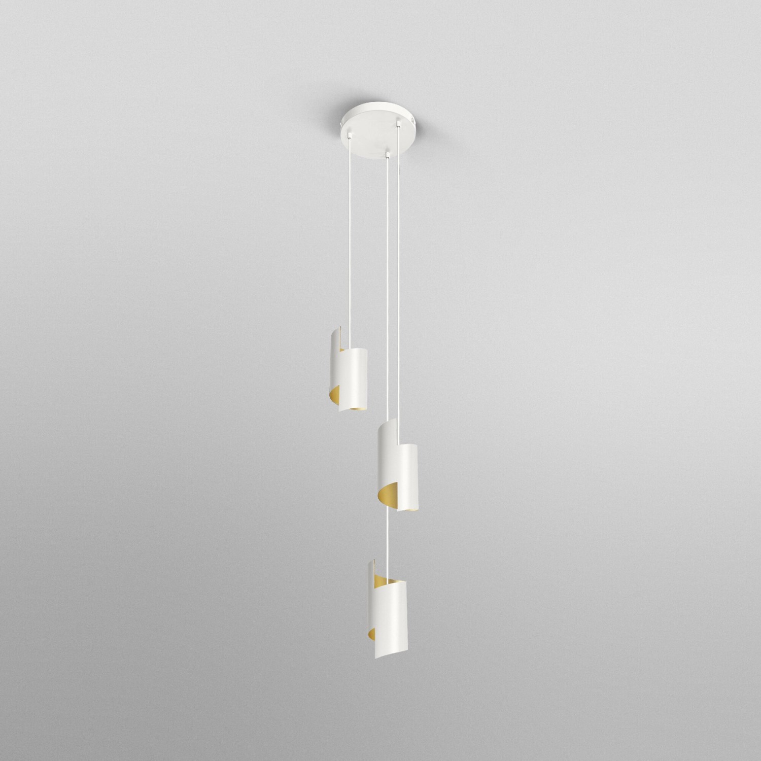 Weiße Ledvance Smart+ WiFi Pendelleuchte Decor Twist, 150 cm, mit drei Leuchten.