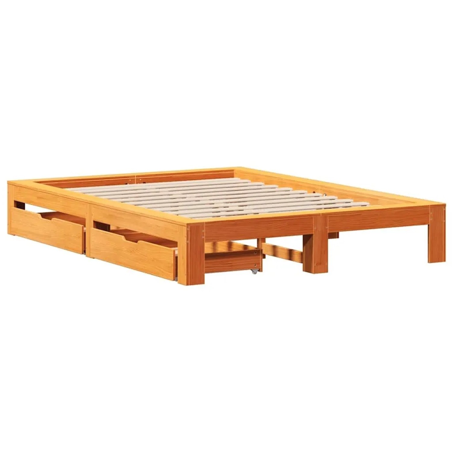 vidaXL Massivholzbett ohne Matratze Wachsbraun 140x190 cm Kiefernholz 33090 günstig online kaufen